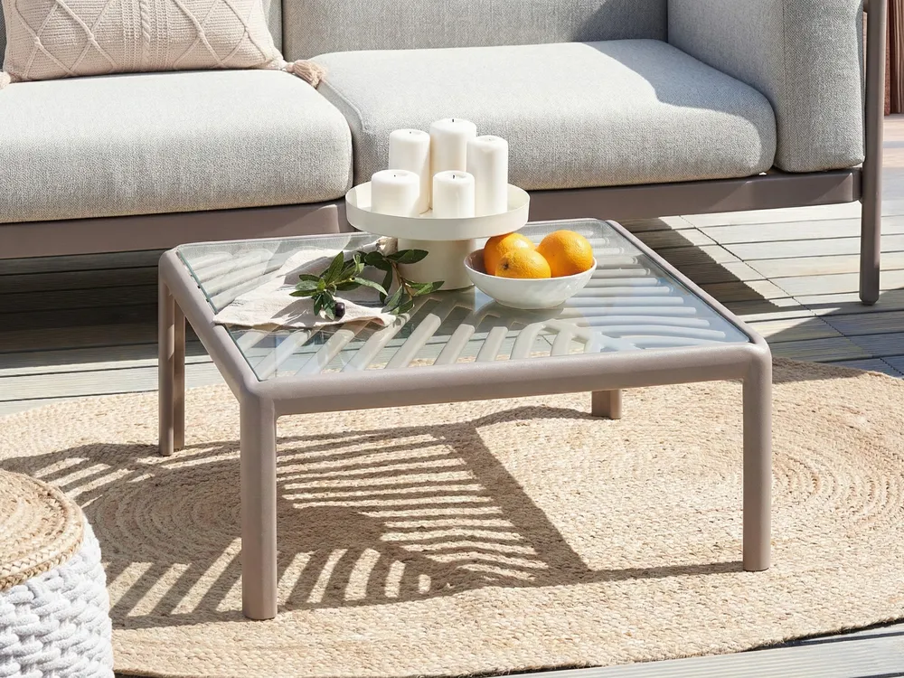 Outdoor Couchtisch FERRETTI 69 cm 69 cm Taupe