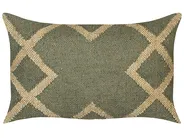 Dekokissen 2er Set GOPI 30 x 50 cm Jute Grün Geometrisches Muster_847599