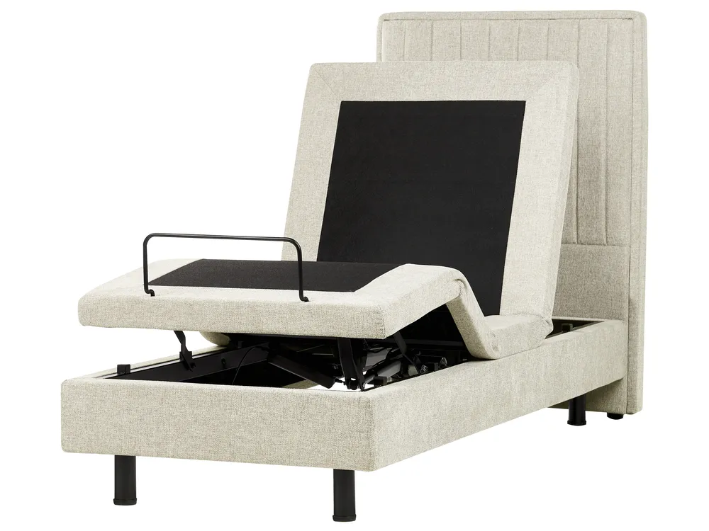 Adjustable Bed Fabric DUKE II 80 x 200 cm (EU Small Single) Beige_988331