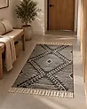 Teppich ARBAA Schwarz 80 x 150 cm Baumwolle