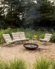 Lounge Set mit Tisch 4-Sitzer MOLVENO Metall Beige / Grün_1109549