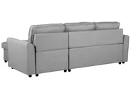 Eckschlafsofa 3-Sitzer NESNA mit Stauraum Stoff Hellgrau linksseitig_720343