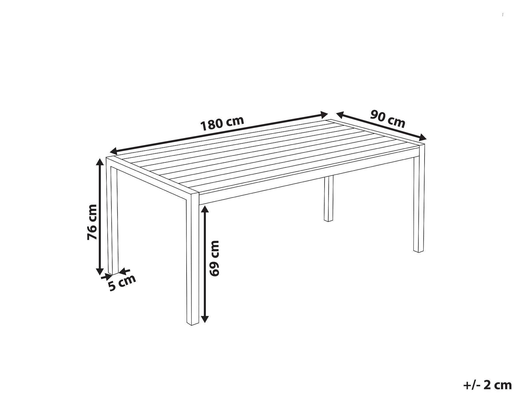 Gartentisch VERNIO 180 cm 90 cm Metall Braun / Schwarz_862883