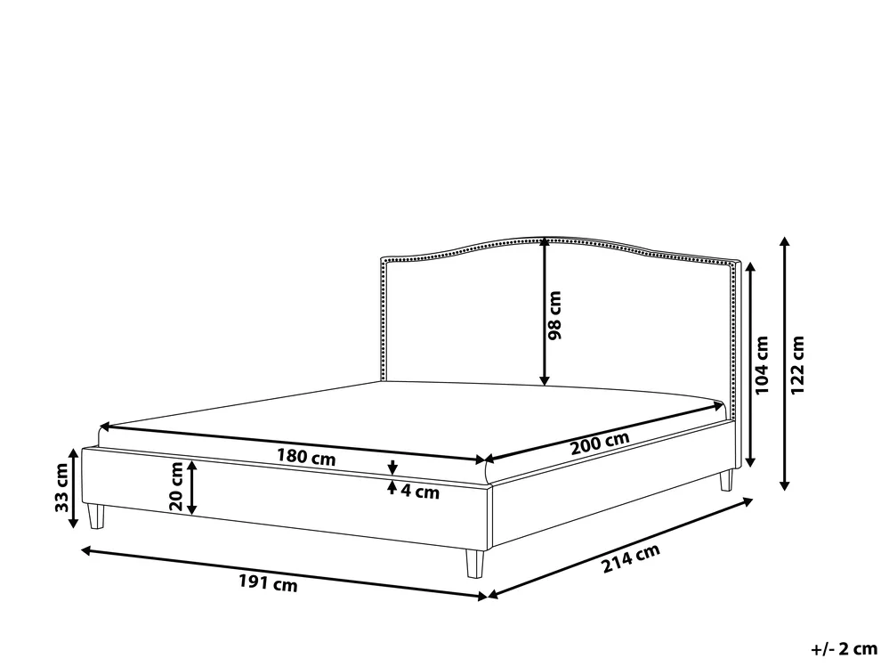 Bett mit Lattenrost Stoff MONTPELLIER 180 x 200 cm LED Bunt_809084