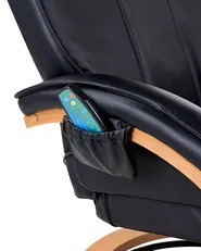 Massage Chair MAJESTIC with Footstool Faux Leather Black_963705