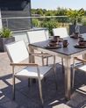 Gartenstuhl 6er Set GROSSETO Edelstahl Weiß