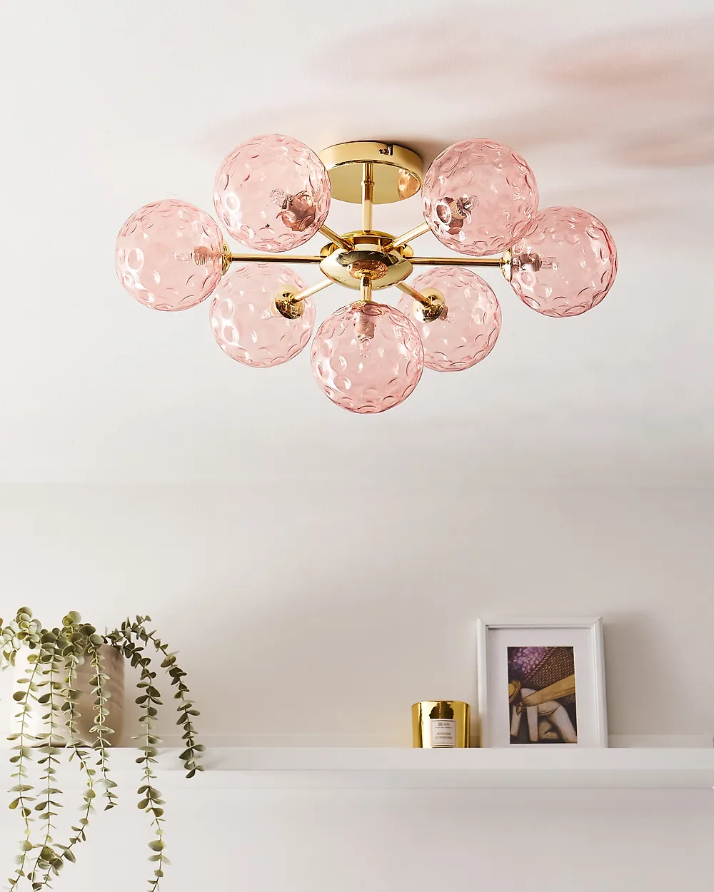 Deckenlampe ANADYR Glas Rosa