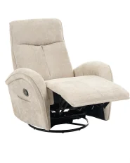 Schaukel-Fernsehsessel DANAE drehbar Chenillegewebe Hellbeige_1095592