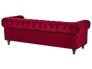 Sofa Set 4-Sitzer CHESTERFIELD Samtstoff Dunkelrot_778791
