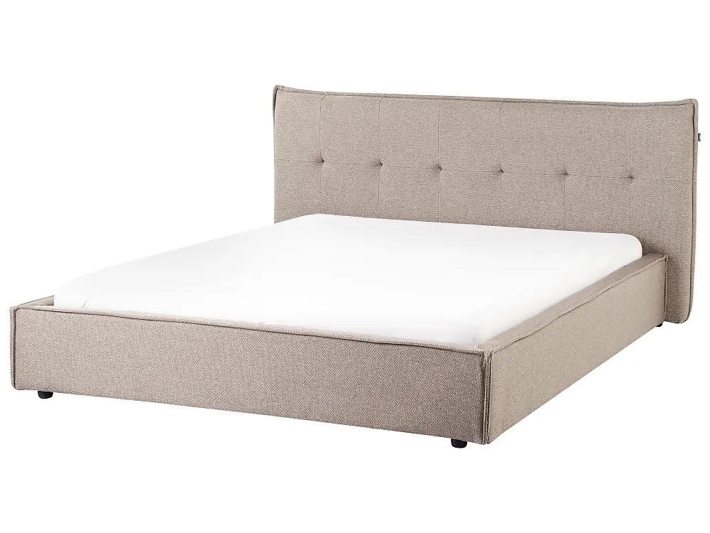 Wasserbett Kunstleinen LESTRE 160 x 200 cm Taupe