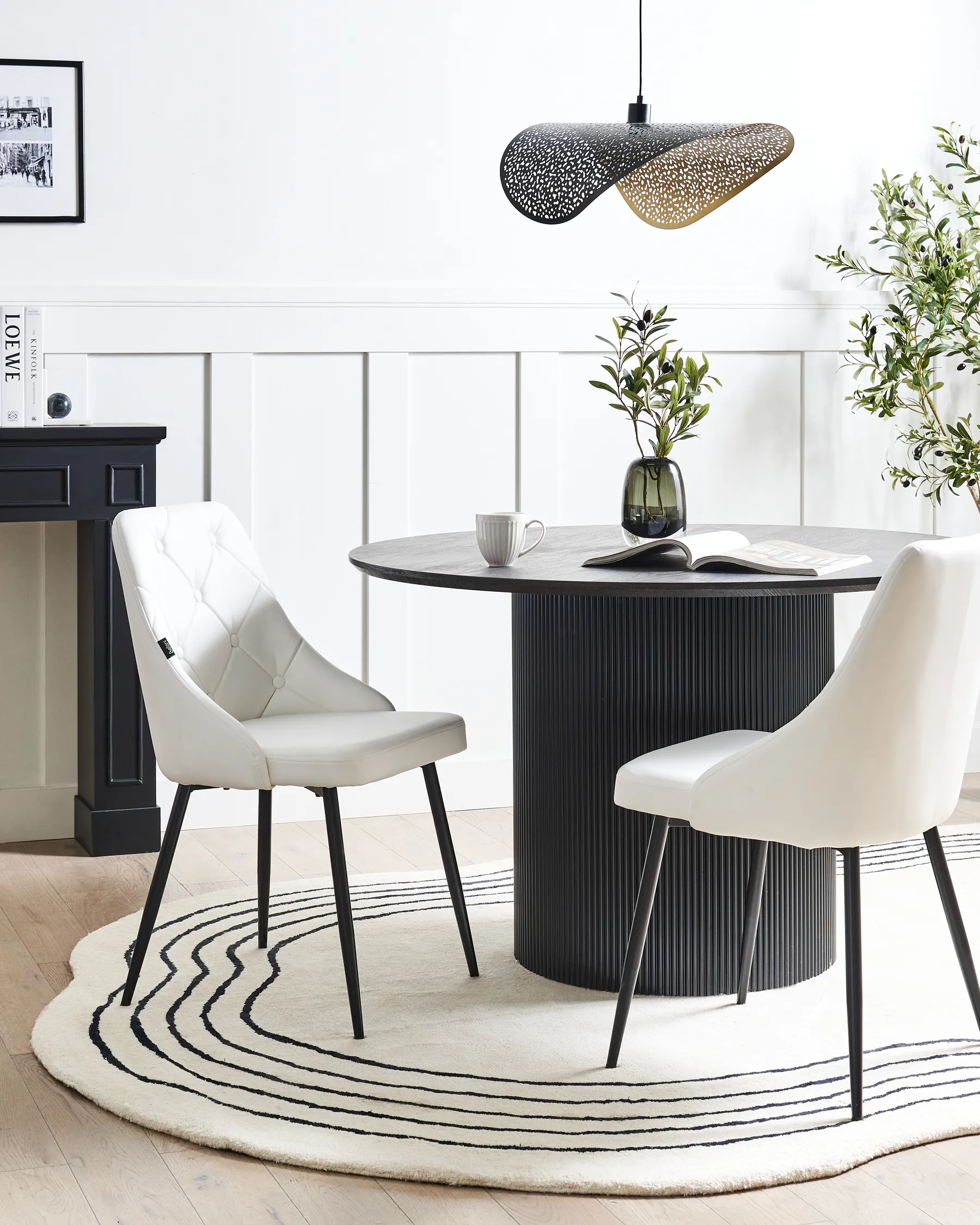 Set of 2 Dining Chairs VALERIE Faux Leather White_712770