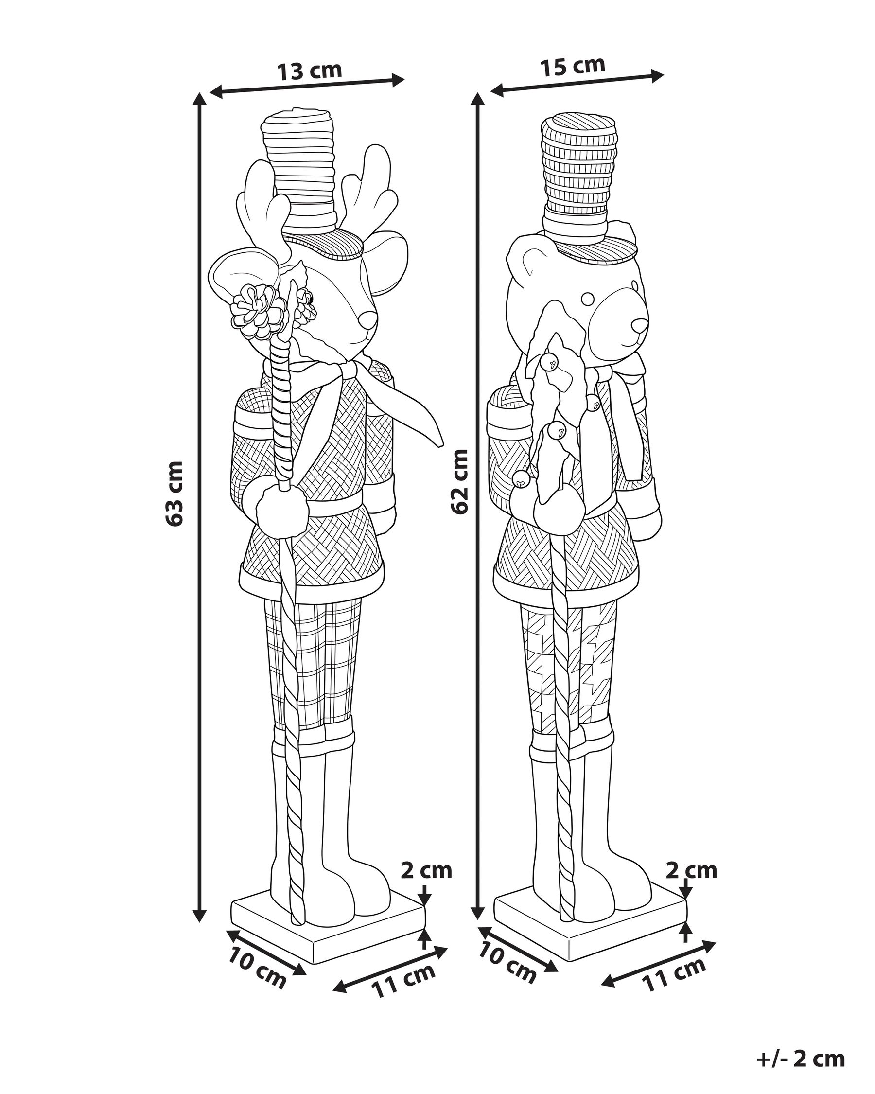 Set od 2 dekorativne figurice ALATORNIO 62/63 cm Medvjed Subota Smeđi_1156824