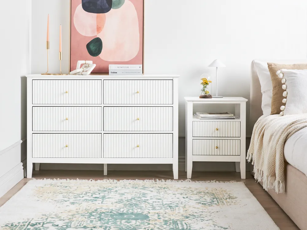 Kommode mit 6 Schubladen ASSISI Weiß