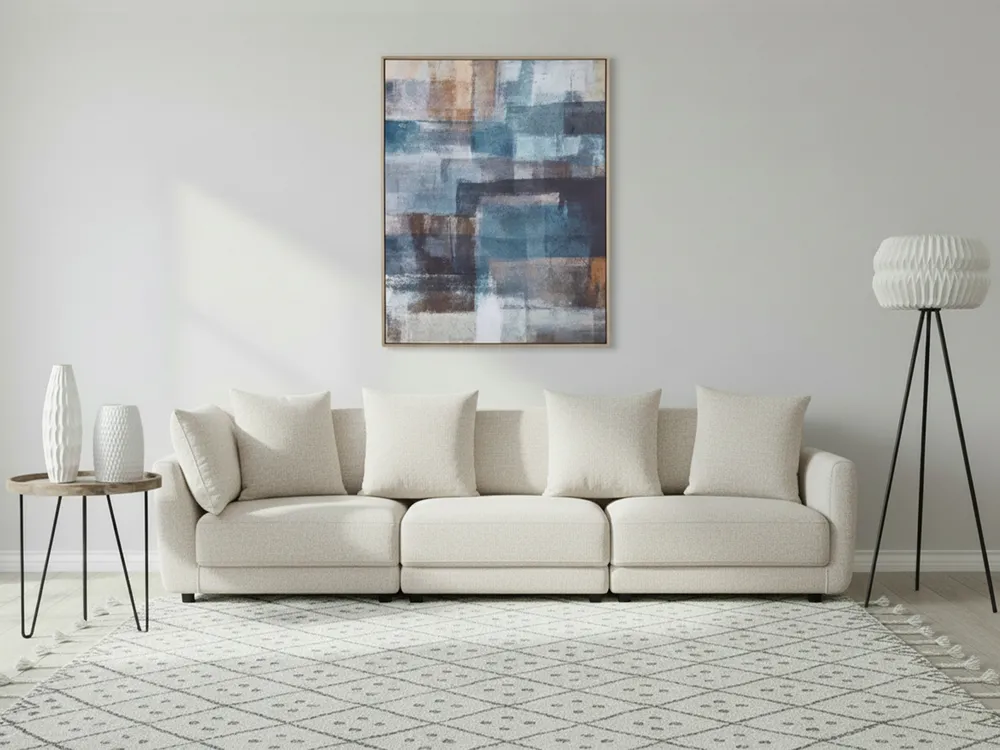 Sofa 3-Sitzer SIGTUNA Stoff Cremeweiß