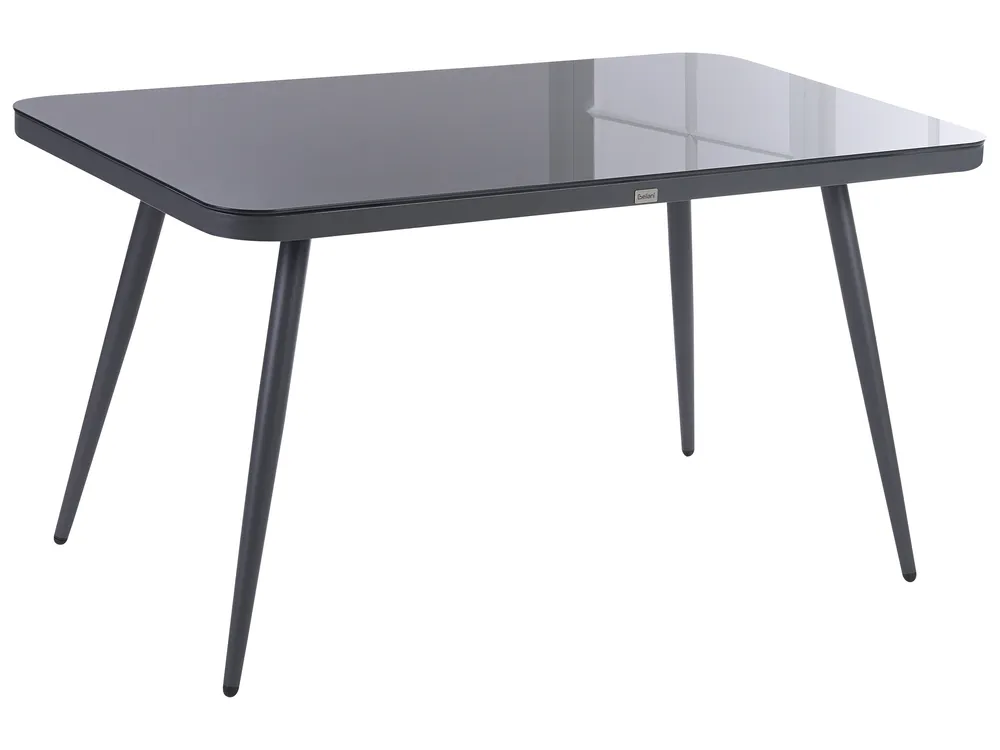 Vrtna miza LIPARI 140 cm 80 cm Steklo Siva