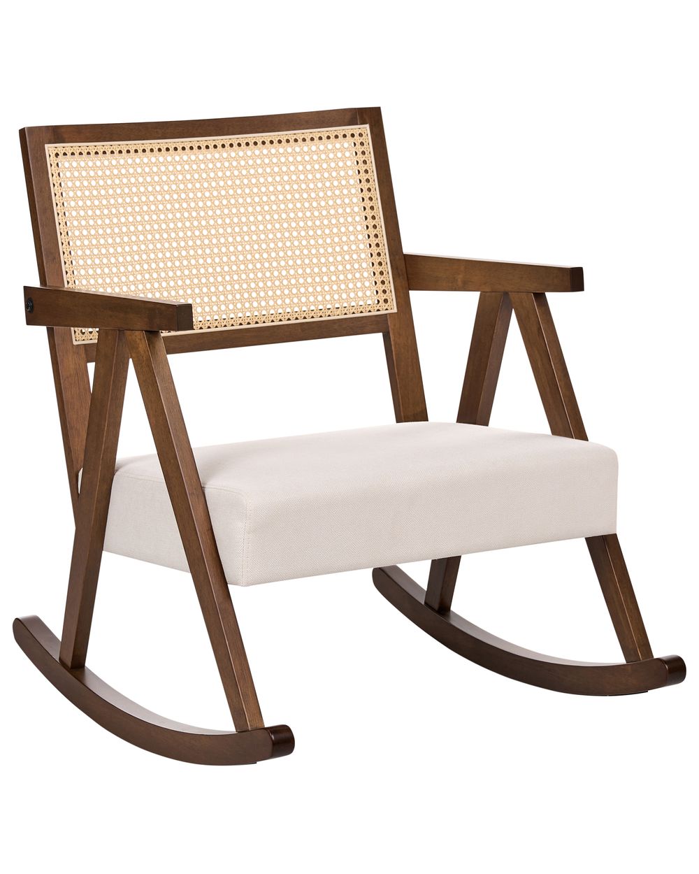 Schaukelsessel RYA Holz Braun / Hellbeige
