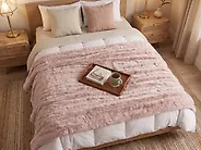 Kuscheldecke SMAHRA 180 x 220 cm Pastellrosa_1180281