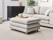 Sofa 2-Sitzer HEDEN mit Ottomane Stoff Hellbeige_953121