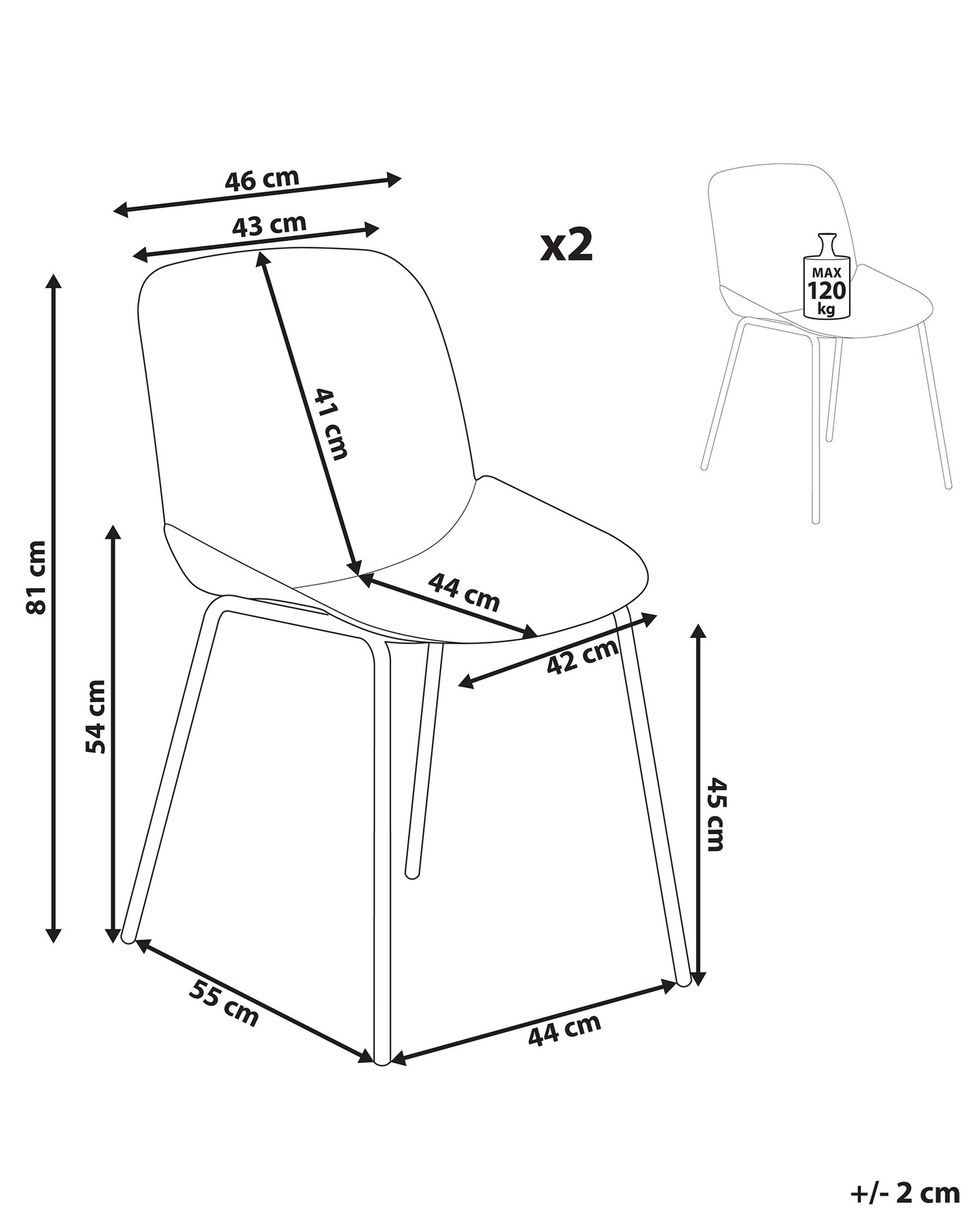 Set of 2 Dining Chairs MILACA Beige_868207