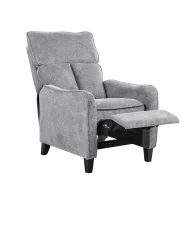 Recliner Chair ROYSTON with Footrest Fabric Grey_884462