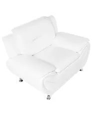 Armchair LEIRA Faux Leather White_1058885