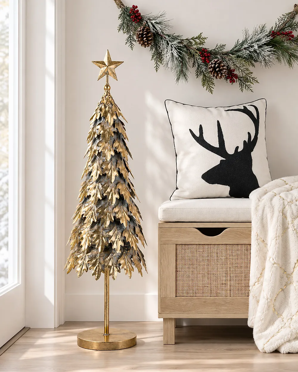 Christmas Decoration KOUVOLA 88 cm Christmas Tree Gold_1173511