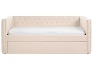 Ausziehbett Bouclé GASSIN 90 x 200 cm Hellbeige_1118930
