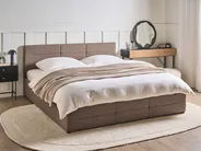 Ottoman Bed MASSOGNES Boucle Taupe 180 x 200 cm_1030478