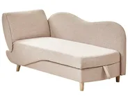 Linksseitige Chaiselongue MERI mit Stauraum Kunstleinen Hellbraun_937718