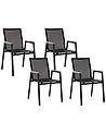 Gartenstuhl 4er Set TIANO Metall Schwarz