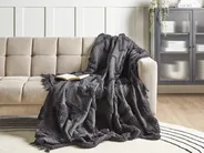 Kuscheldecke CHACK Baumwolle 200 x 220 cm Dunkelgrau_945500