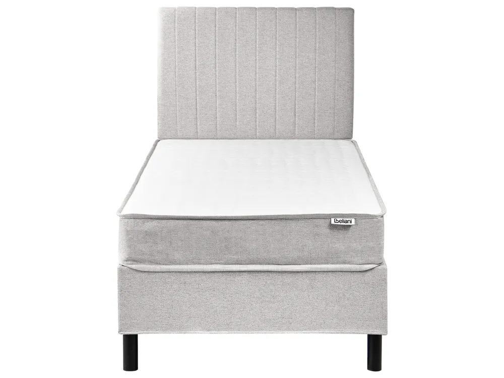 Boxspringbett Stoff COUNTESS 90 x 200 cm Hellgrau_1054505