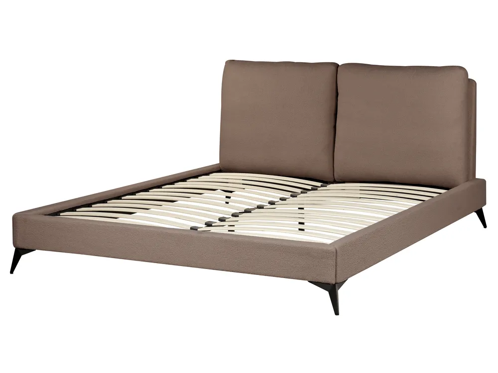 Bett mit Lattenrost Bouclé MELLE 160 x 200 cm Braun_965704