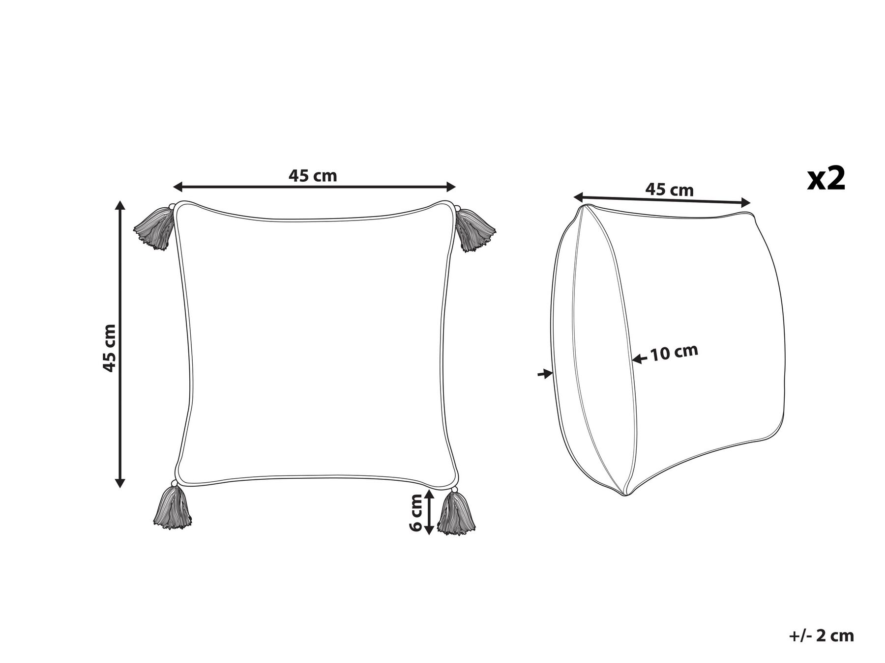 Dekokissen 2er Set CARISSA 45 x 45 cm Baumwolle Bunt Blumenmuster_839397