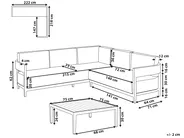 Garden Corner Sofa with Table 5 Seater SAMPIERI Metal Brown Left Hand_1000118