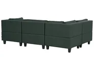 U-förmiges Modulsofa 5-Sitzer UNSTAD Stoff Dunkelgrün_893439