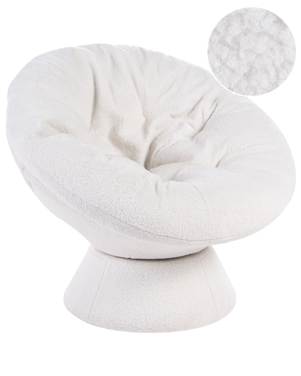 Drehsessel RINGSTED Bouclé Cremeweiß