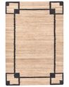 Teppich GONDIA Schwarz / Beige 160 x 230 cm Jute