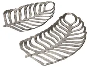 Set of 2 Trinket Dishes Leaf AMNISOS Metal Silver_822967
