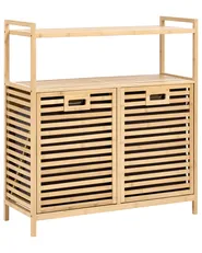 Uitklapbare wasmandkast CEJAR 88 cm Bamboe Lichtbruin_1144736