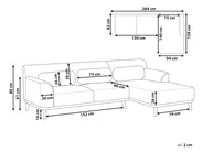 Corner Sofa 3 Seater SIMOS Corduroy Dark Green Left Hand_896931