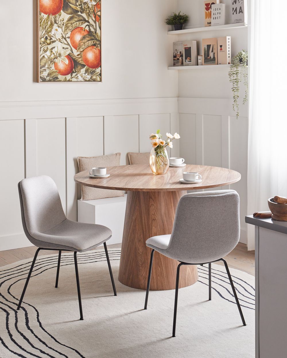 Set van 2 eetkamerstoelen LORIDA Stof Lichtgrijs