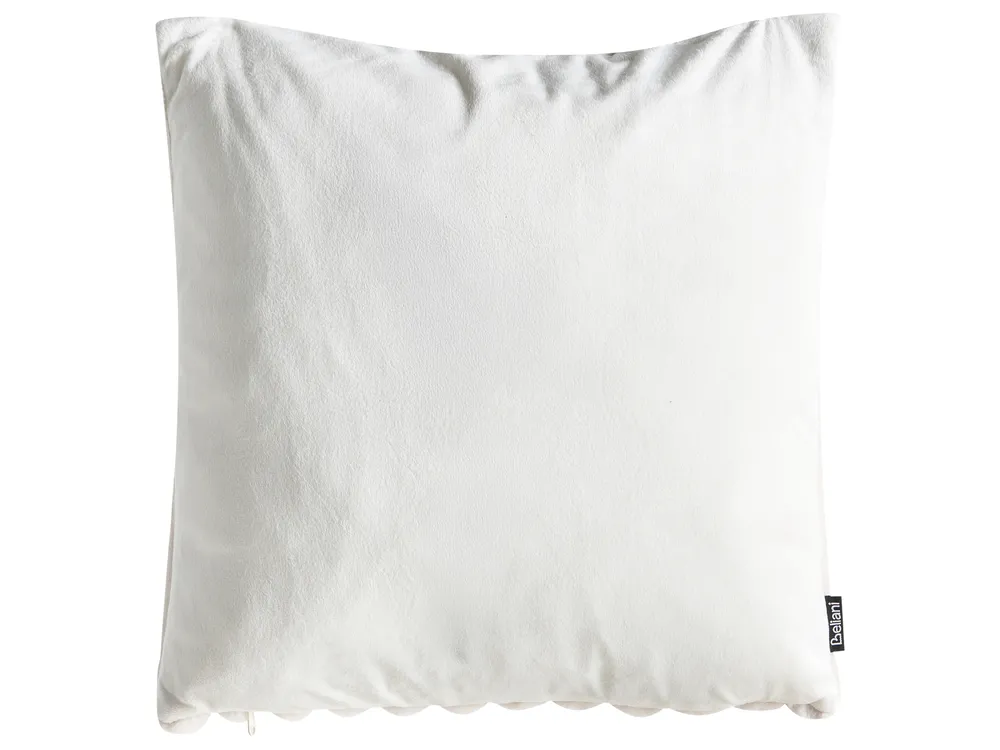 Dekokissen 2er Set RAKYA 45 x 45 cm Webpelz Hellbeige Streifenmuster_1036410