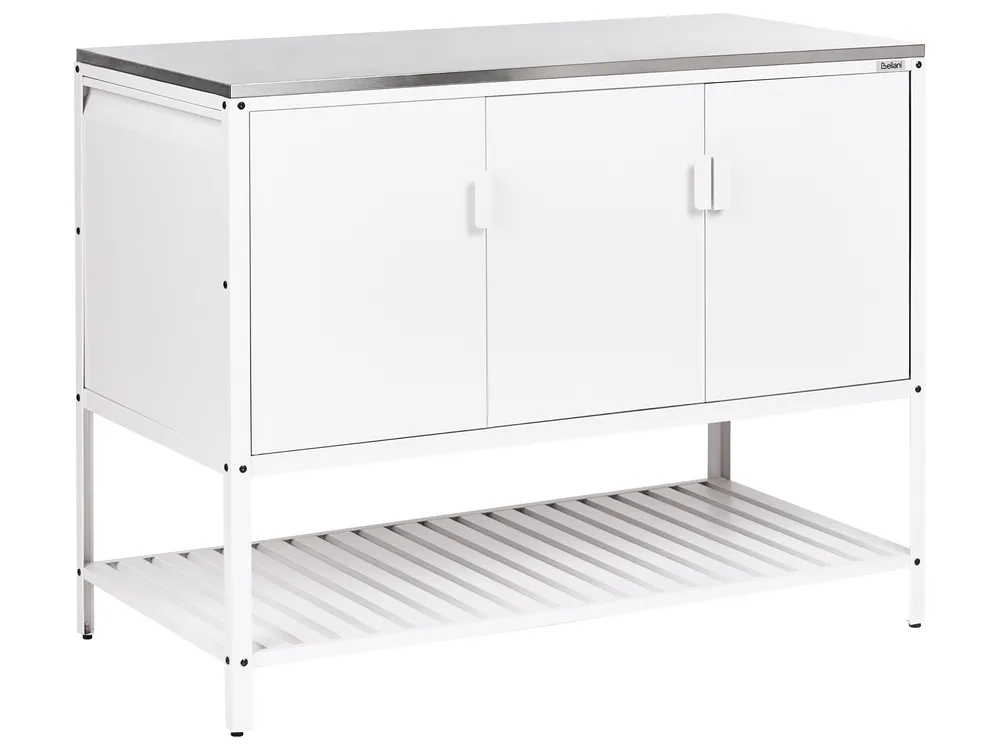 Outdoor Kitchen Cabinet MAENZA White Metal
