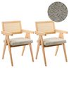 Esszimmerstuhl 2er Set AVA Holz Hellbraun / Taupe