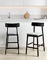 Set mit 2 Barstühlen ISANTI Holz Schwarz / Grau