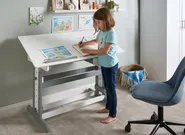 Schreibtisch manuell höhenverstellbar NANNUP 110 cm 53 cm Weiß_1033294