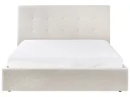 Bett mit Stauraum LORIENT Bouclé Cremeweiß 160 x 200 cm_1040176