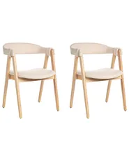 Esszimmerstuhl 2er Set DAY Bouclé Hellbraun / Beige_949159