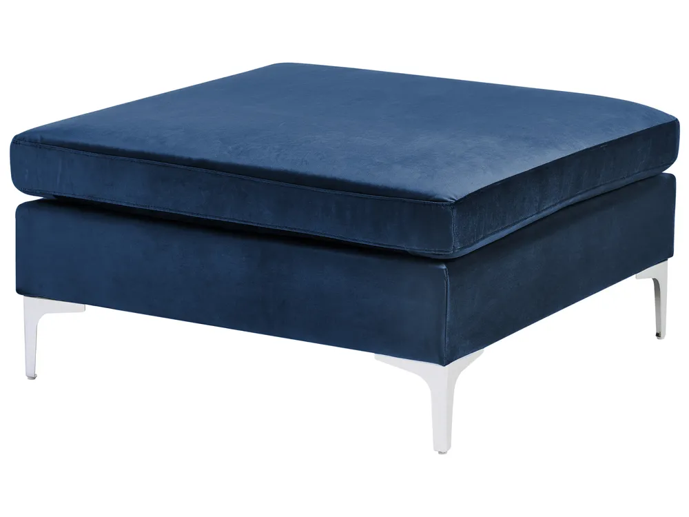 Modul Ecksofa 4-Sitzer EVJA mit Ottomane Samtstoff Marineblau rechtsseitig_859974